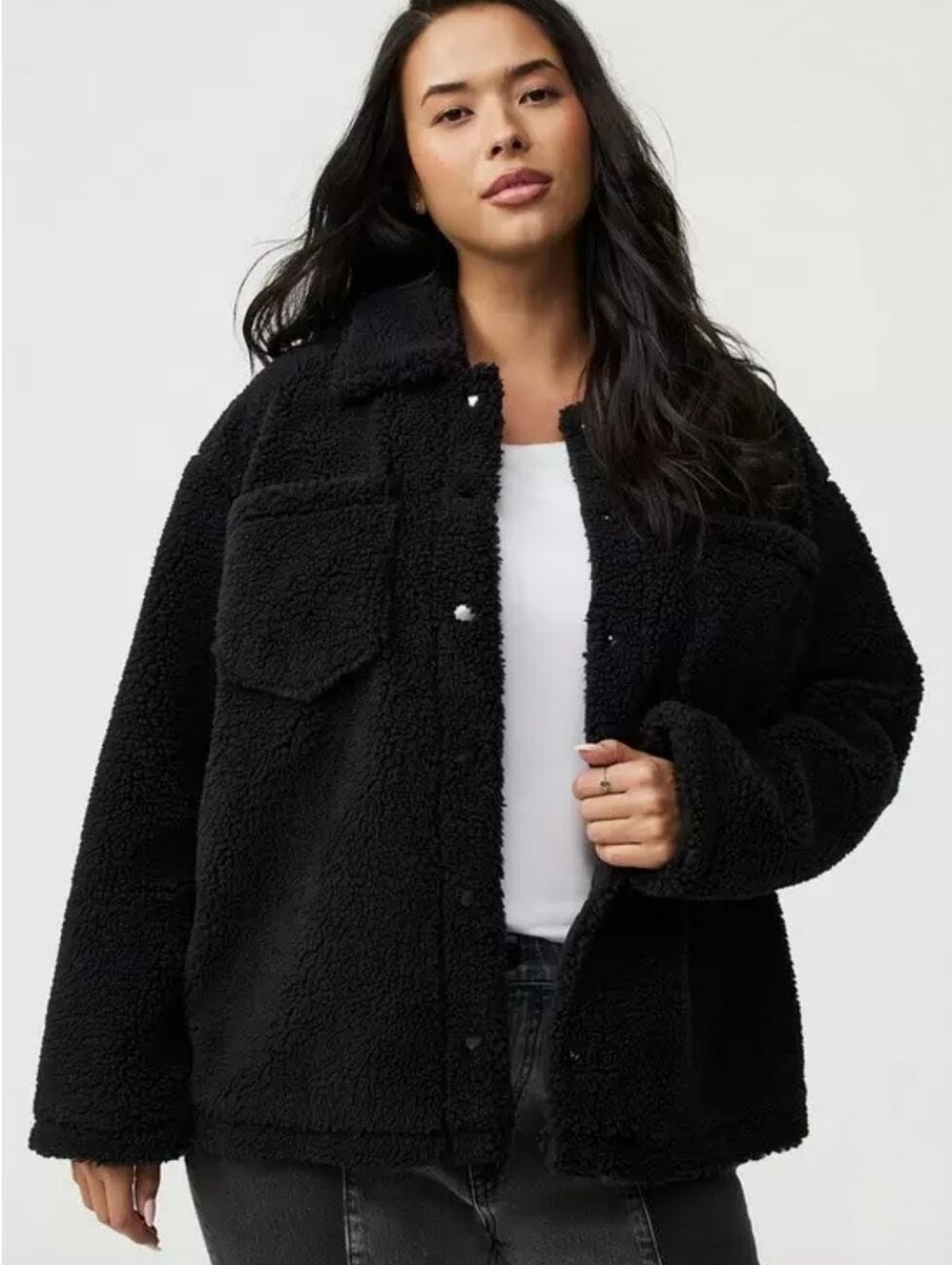 NWT Torrid Faux Sherpa Fuzzy Jacket Fleece Lined Size 00
